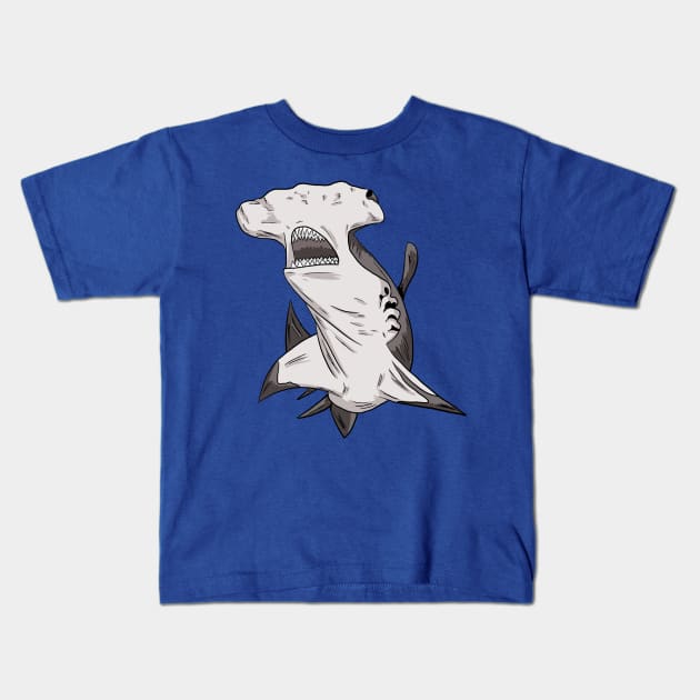 Hammerhead Shark Kids T-Shirt by Black Snow Comics